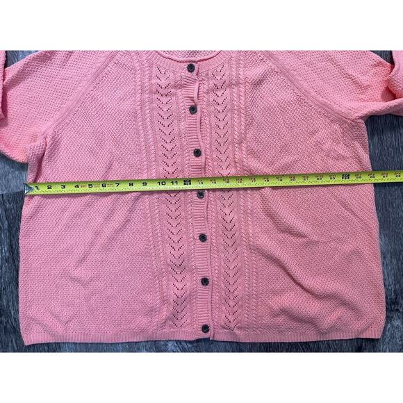 Coldwater Creek Women’s 2X Pink Knit Button Front Cardigan Sweater Winter - Picture 5 of 6